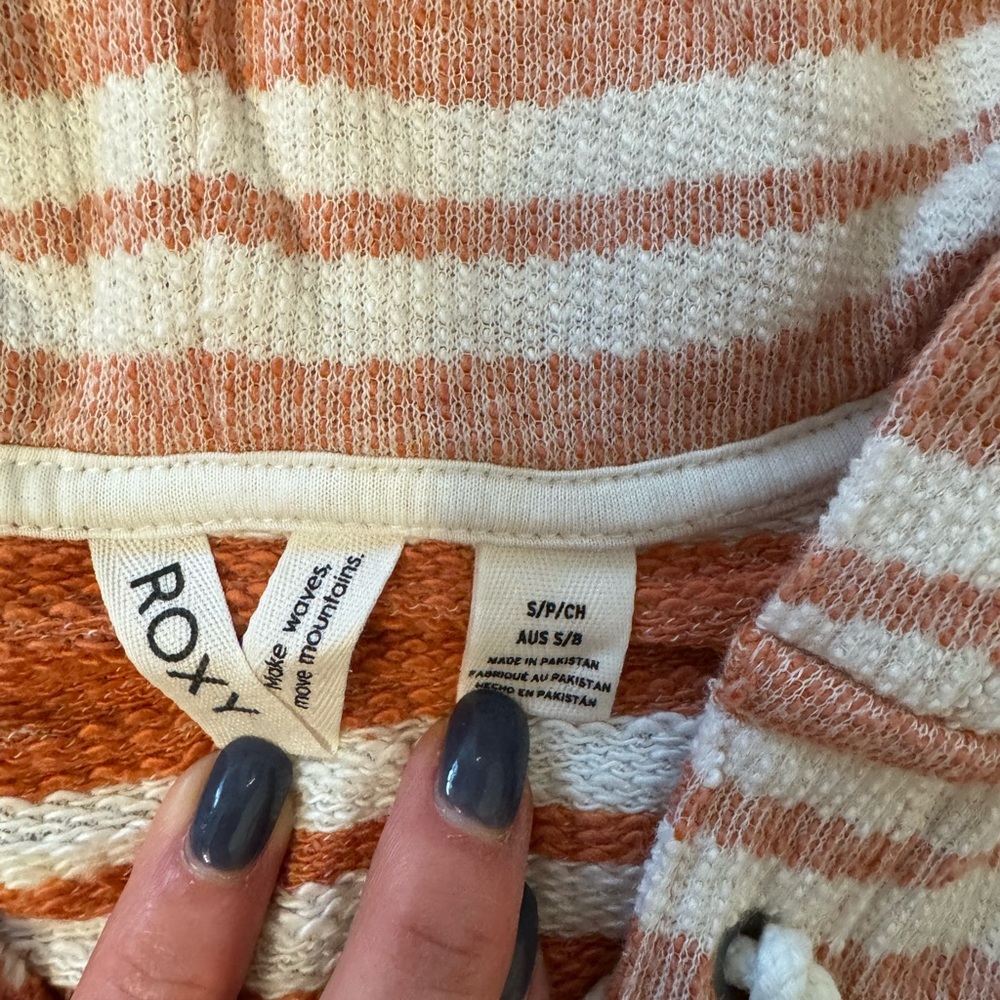 Roxy Tangerine and Cream Knit Top